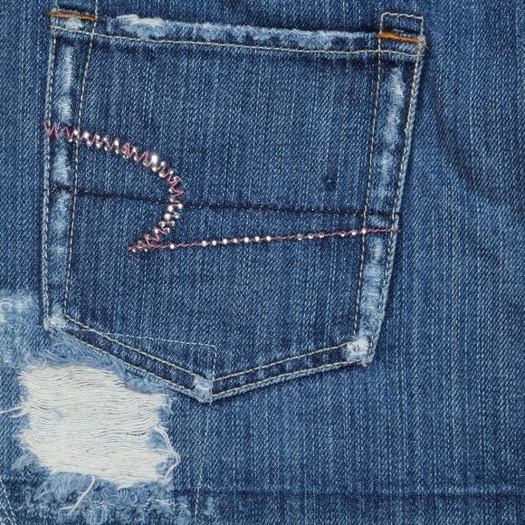 American Eagle Womens Jean Skirt Size 2 Distressed - Picture 7 of 8